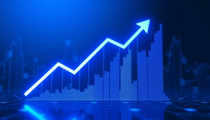 Financial graph showing growth trends, investing in domain names for startups.