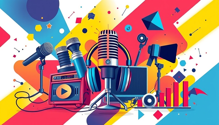 Rural Health Fund podcast graphics with vibrant media icons