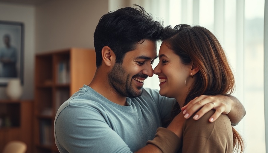 Togetherness in a cozy setting, embracing couple with warm light.