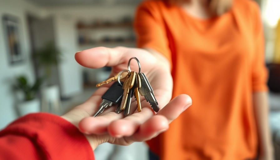 Key handover scene in a modern apartment, highlighting real estate rules in 2025.