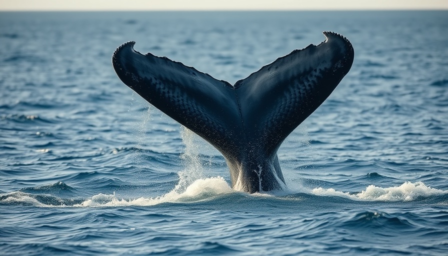 Whale tail breaching during whale watching in Massachusetts.
