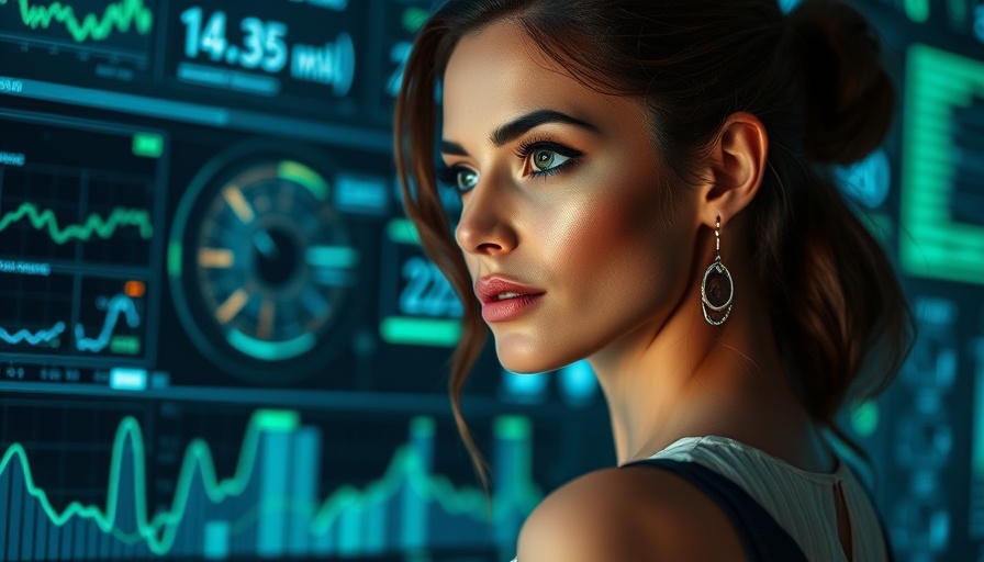 Woman analyzing data with futuristic charts, symbolize make money with ChatGPT-5.