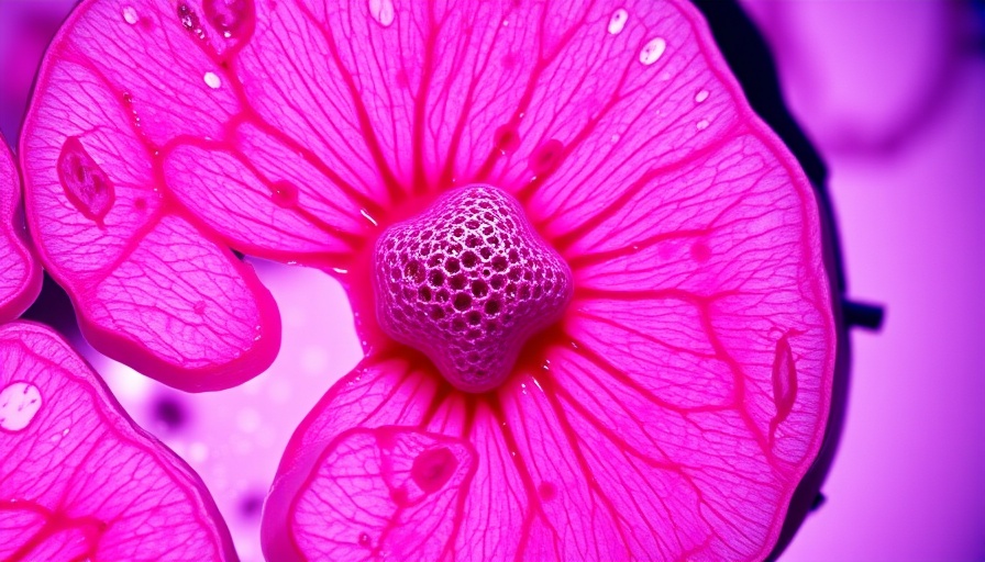 Microscopic view of kidney tumor tissue with intricate cellular patterns.