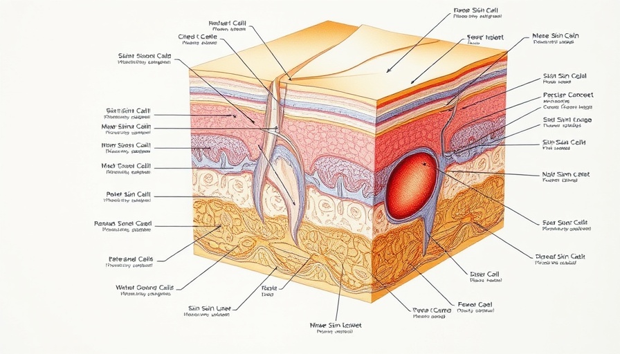 Diagram of human skin layers for skin-based biomarkers ALS diagnosis.