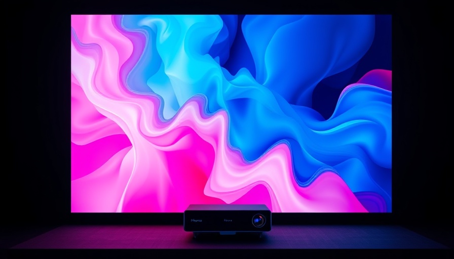 Hisense L9Q projector displaying vibrant colors on screen.