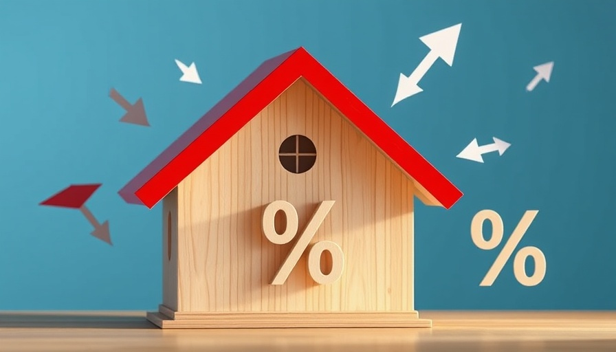 Simplistic house model with percentage sign, illustrating UK housing market trends.