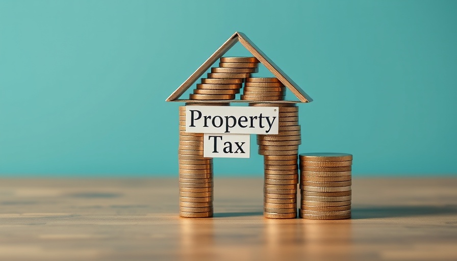 Conceptual image of stacked coins and house for Labour's new property tax.