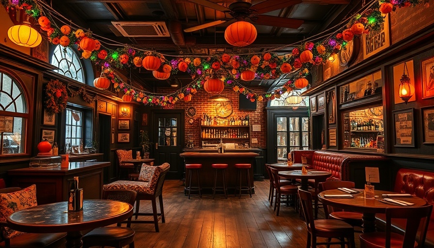 Festive Halloween decor at Jock Lindsey’s Hangar Bar.