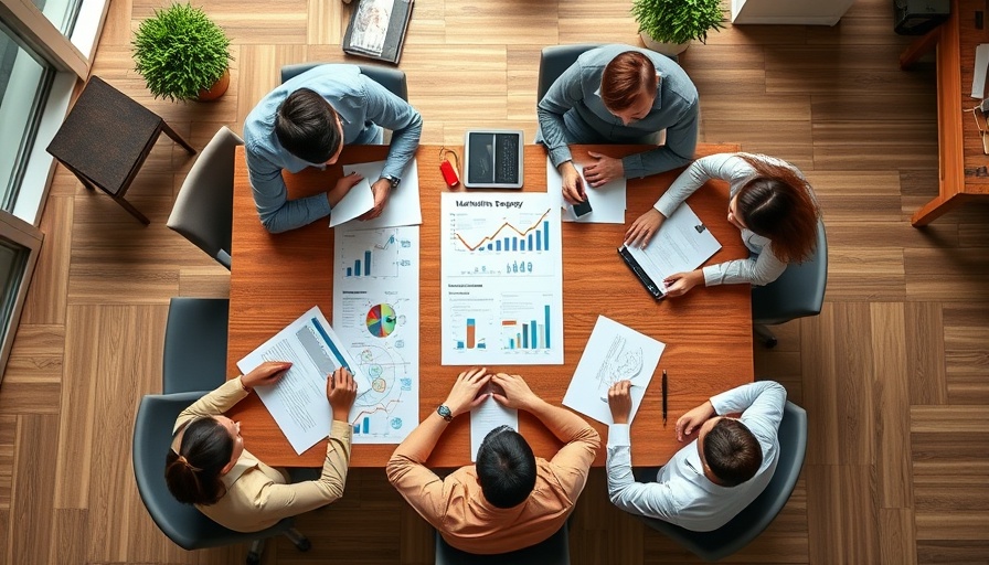 Diverse team discusses Uber Trends in Marketing with notes and charts.