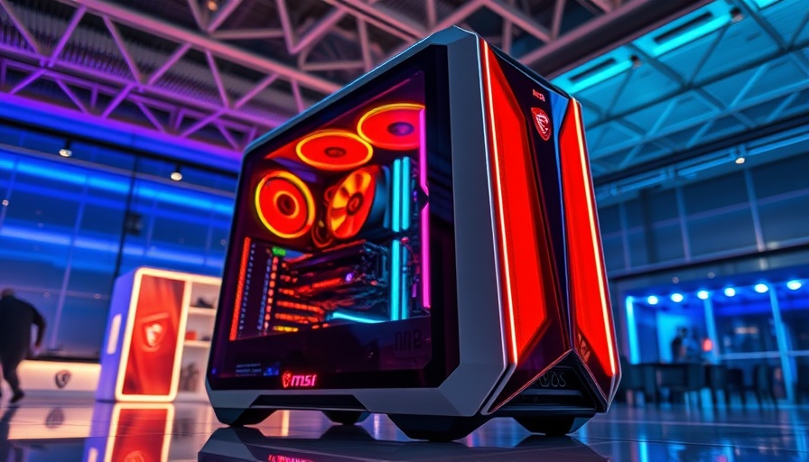 Sleek MSI Meg Vision XAI gaming PC with RGB lighting in modern setting.