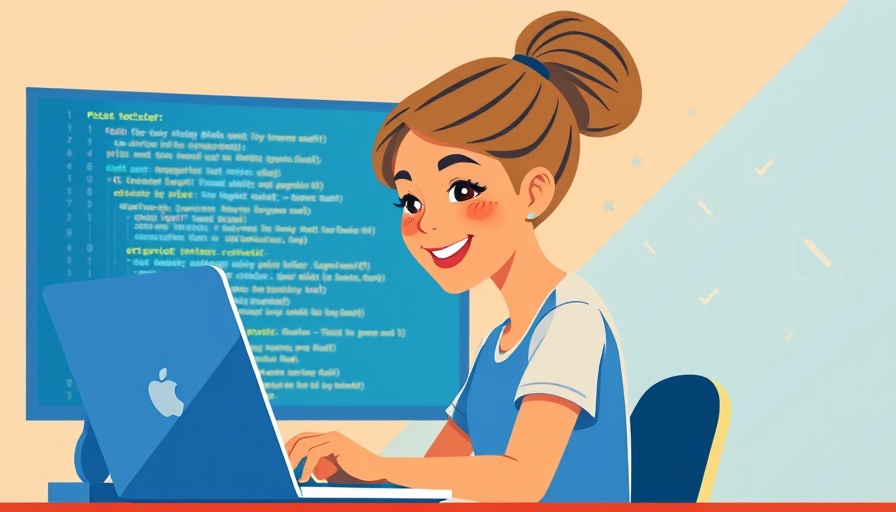 Illustration of a student coding, highlighting benefits of learning coding in high school.