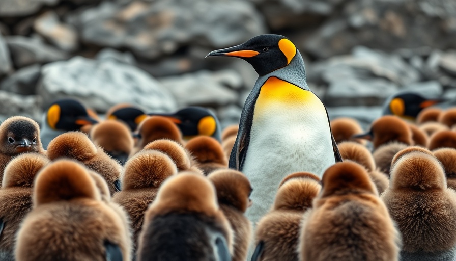King penguin standing out in a crowd of chicks, message-market fit.