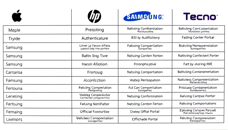 Table showing authentic tech gadgets verification methods in Nigeria.