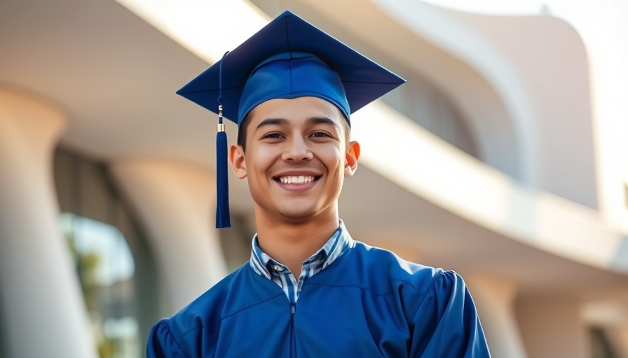 Young graduate smiling at Austin high school ranked best in America.