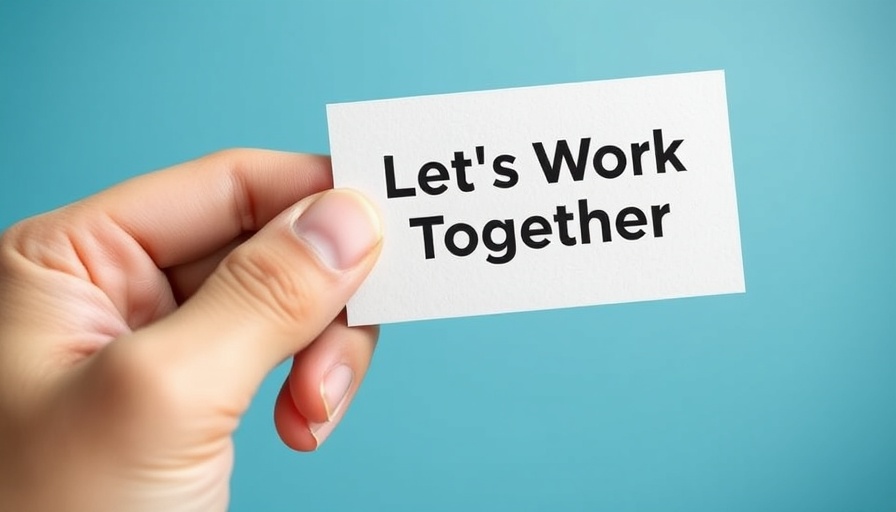 Close-up of hand holding 'Let's Work Together' card, ChatGPT high-ticket sales strategies.
