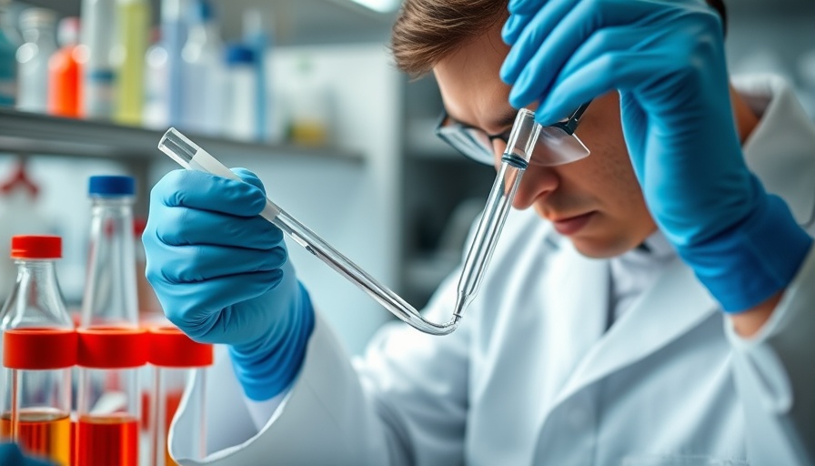 Scientist working meticulously with pipette and test tubes in a lab, highlighting AI contributions to society.