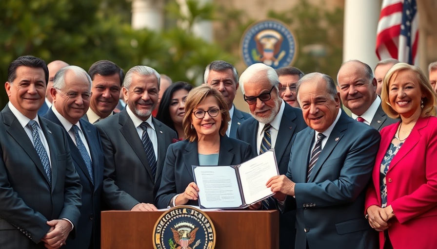 Politicians celebrating document signing, OBBBA tax reform impact.