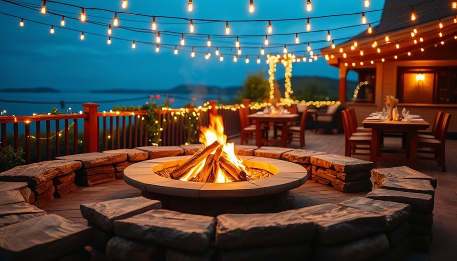 Charming outdoor setting in Burnsville, NC with fire pit and dining area.