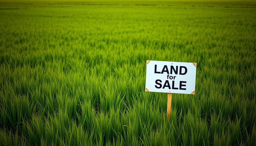 Sign reading 'Land for Sale' in a green field illustrating OBBBA benefits for real estate.