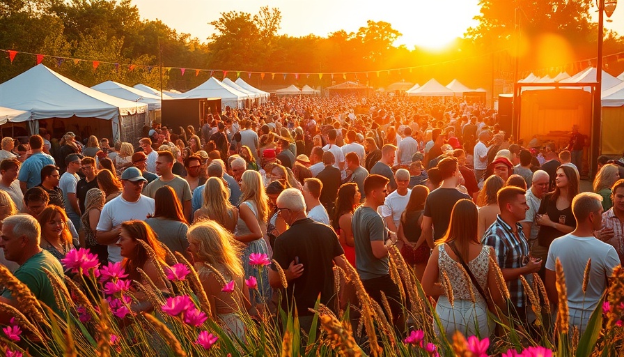 Crowd at Austin's Pecan Street Festival during sunset