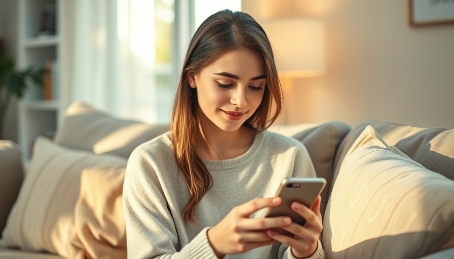 Teen using smartphone for OpenAI Teen Safety Protections, cozy setting.