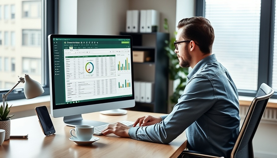 Professional using Microsoft Excel on a desktop, perfect for Microsoft Office 2024 Lifetime License