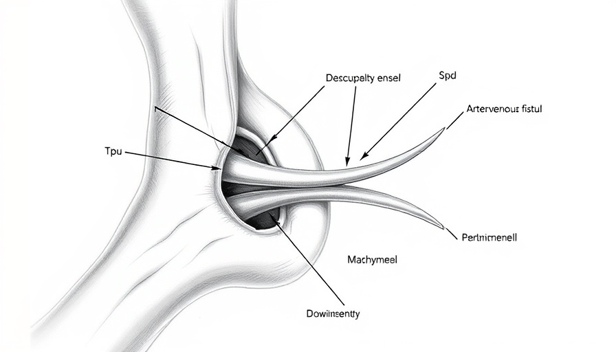 Medical illustration of percutaneous arteriovenous fistula.
