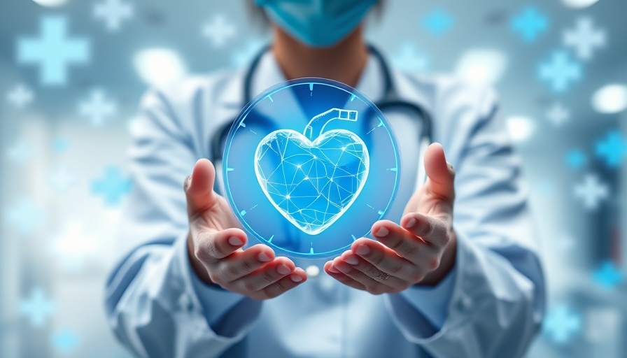 Digital Health Education Reform concept with digital heart hologram.