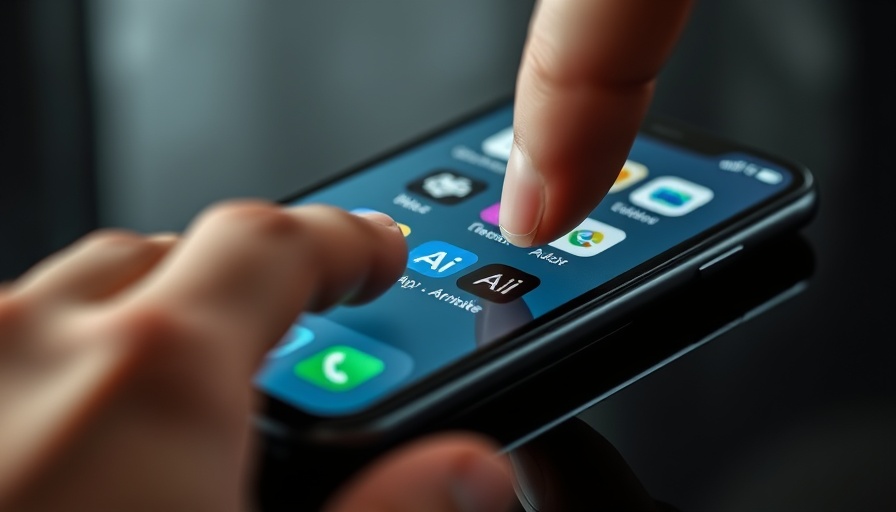 Smartphone screen with AI chatbots health insights apps, finger touching.