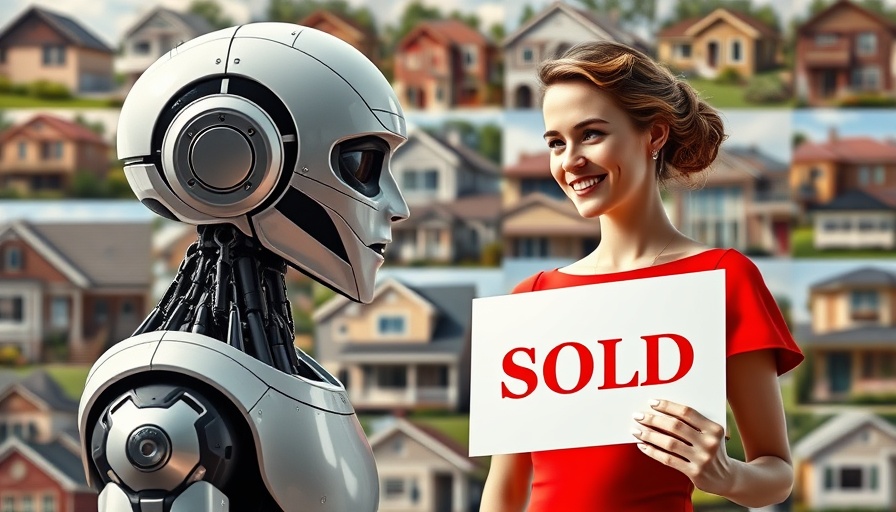 AI recommends real estate agent: robot and woman with a sold sign.