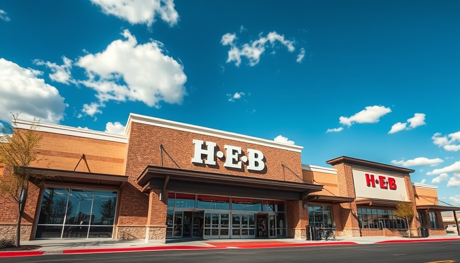 H-E-B Opening in Georgetown with clear sky and modern design.