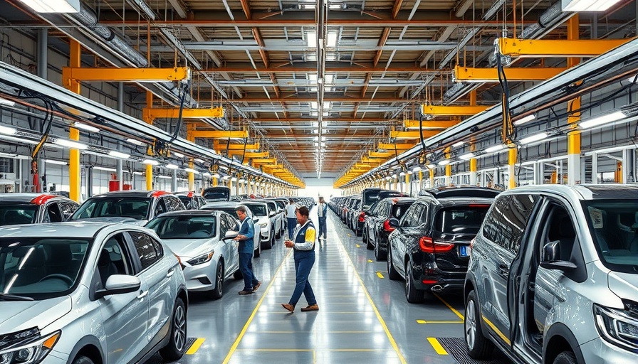Volvo manufacturing in America, assembly line with advanced machinery.