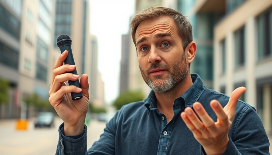 Person showing microphone with puzzled look, genius idea bad execution.