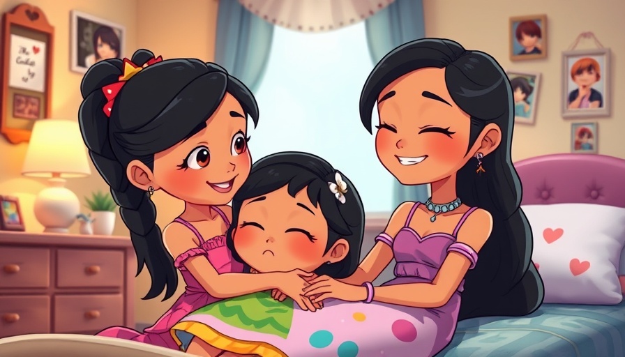 Nani comforting Lilo in a cozy bedroom setting from Lilo & Stitch