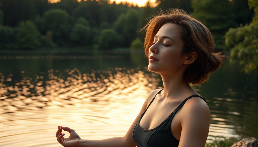 Tranquil meditation scene by lake, practice of letting go.