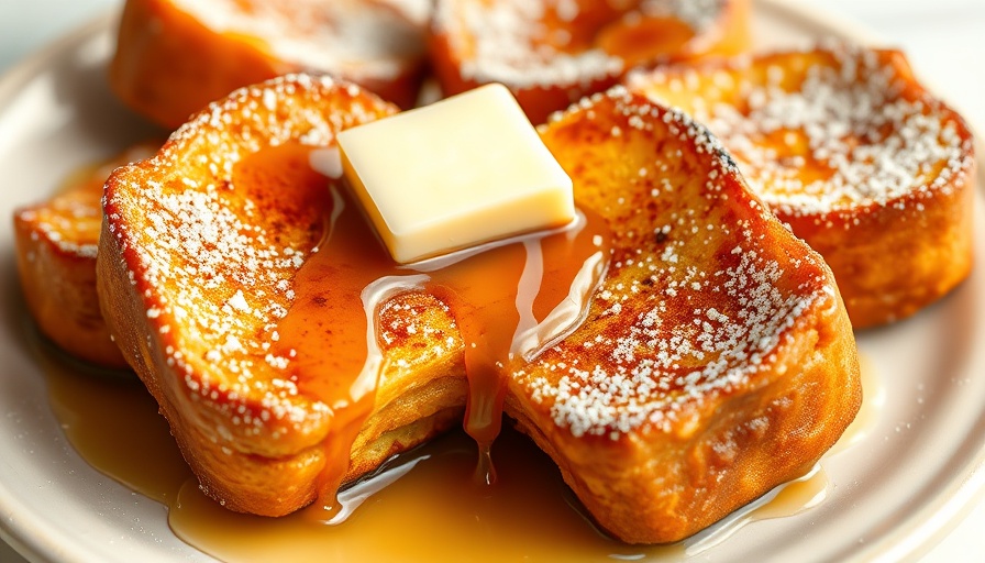 Golden Air Fryer French Toast Bites with syrup and butter.