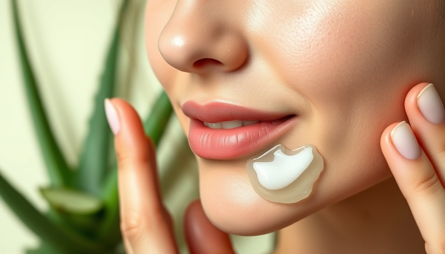 Close-up of a woman using aloe vera gel for skin brightening benefits.