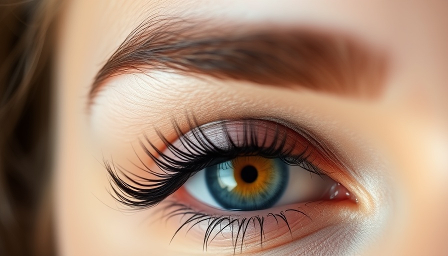 Eye with naturally long lashes demonstrating natural growth.