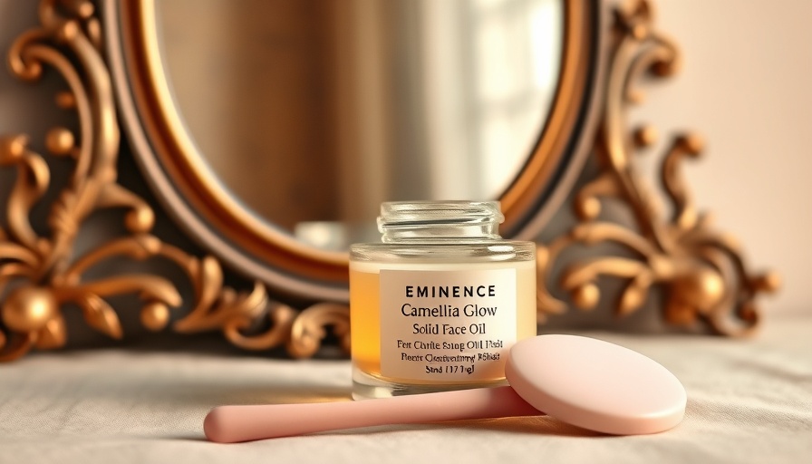 Elegant display of best face oil for gua sha with mirror backdrop.