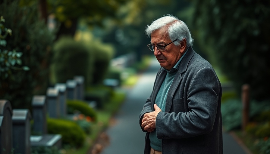Elderly couple grieving together at a cemetery
