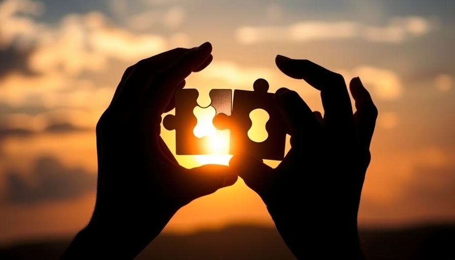 Silhouetted puzzle pieces held in hands at sunset, symbolizing a match made in heaven biblical.