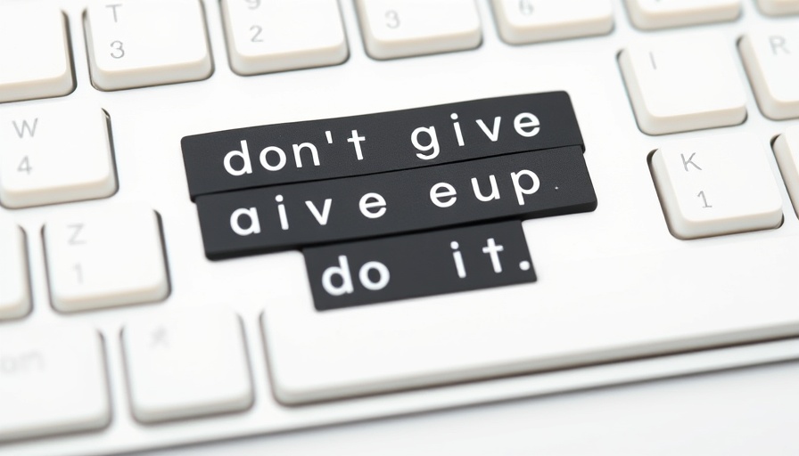 Inspirational keyboard phrase for 'working on yourself for lasting change'.