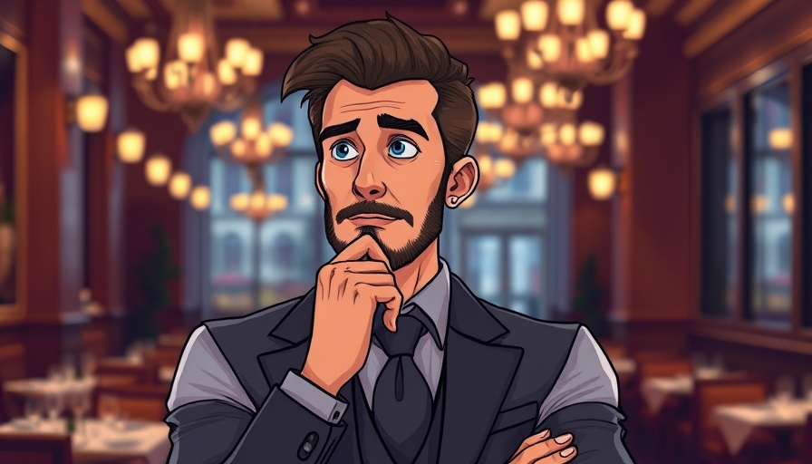 Thoughtful man in elegant setting, relationship advice theme.