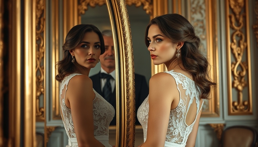 Reflective woman mirroring a man's energy in ornate setting.