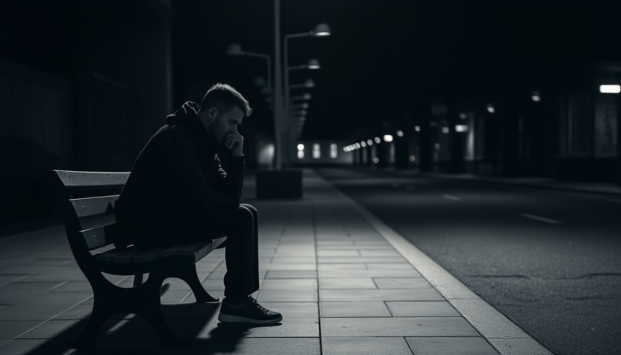 Lonely man sitting introspectively in dark environment, contemplating relationships.