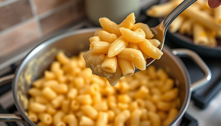 Creamy Easy Stovetop Mac and Cheese in a pot.