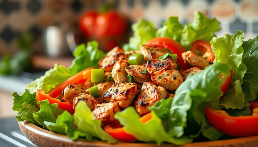 Colorful Chicken Fajita Salad in a bowl with fresh ingredients.