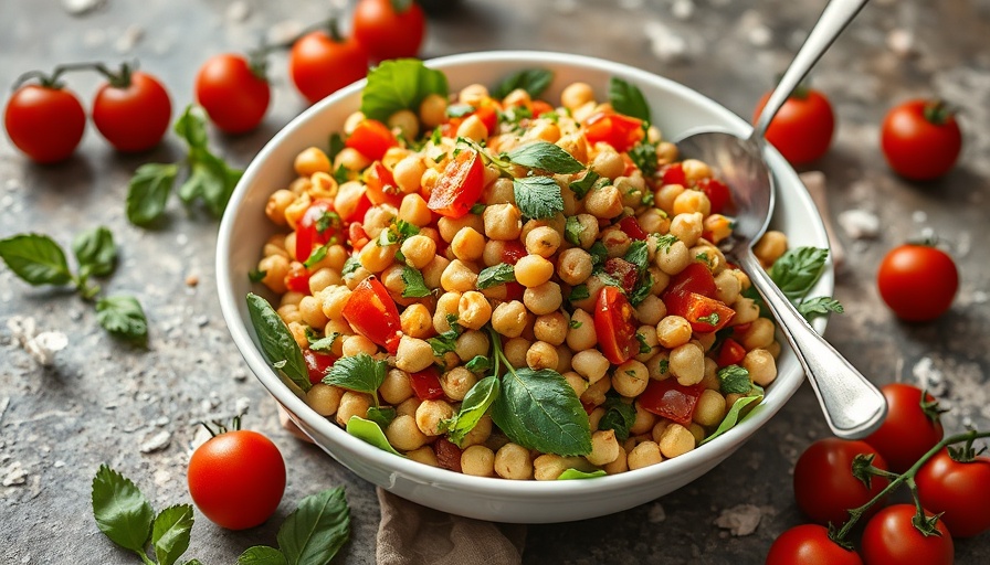 Mediterranean Chickpea Salad beautifully displayed with fresh ingredients.