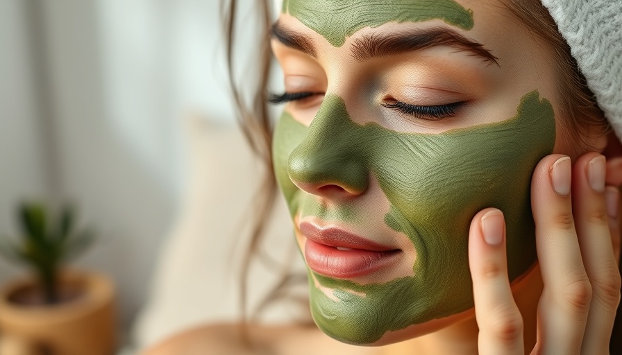 Woman applying a green facial mask, beauty tips for busy women.