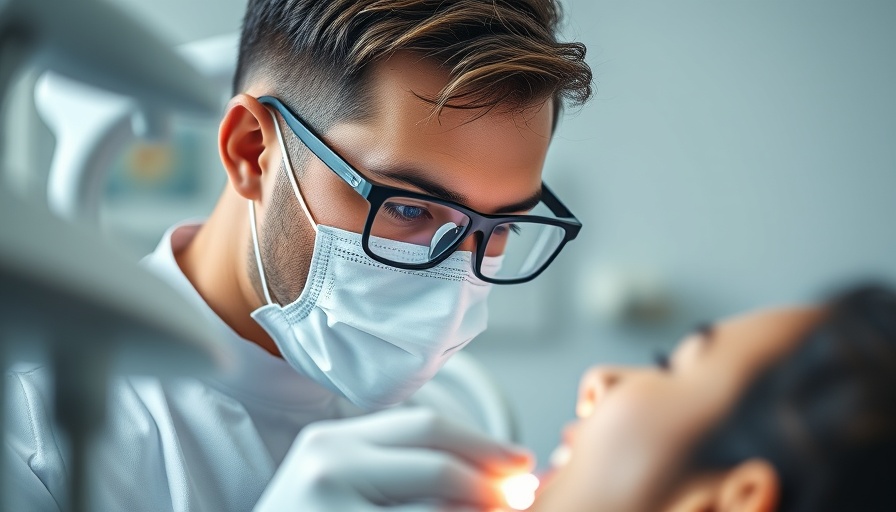 Dentist performing composite bonding cosmetic dentistry procedure.